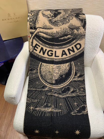 Burberry Celestial Unicorn Plaid Cashmere Scarf