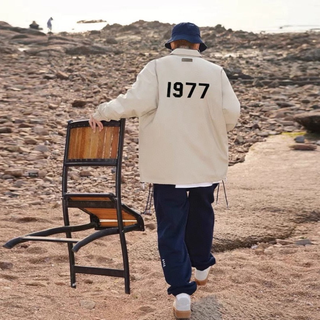 Fear of God Essentials 1977 Series Lapel Coach Jacket – Eighth Season