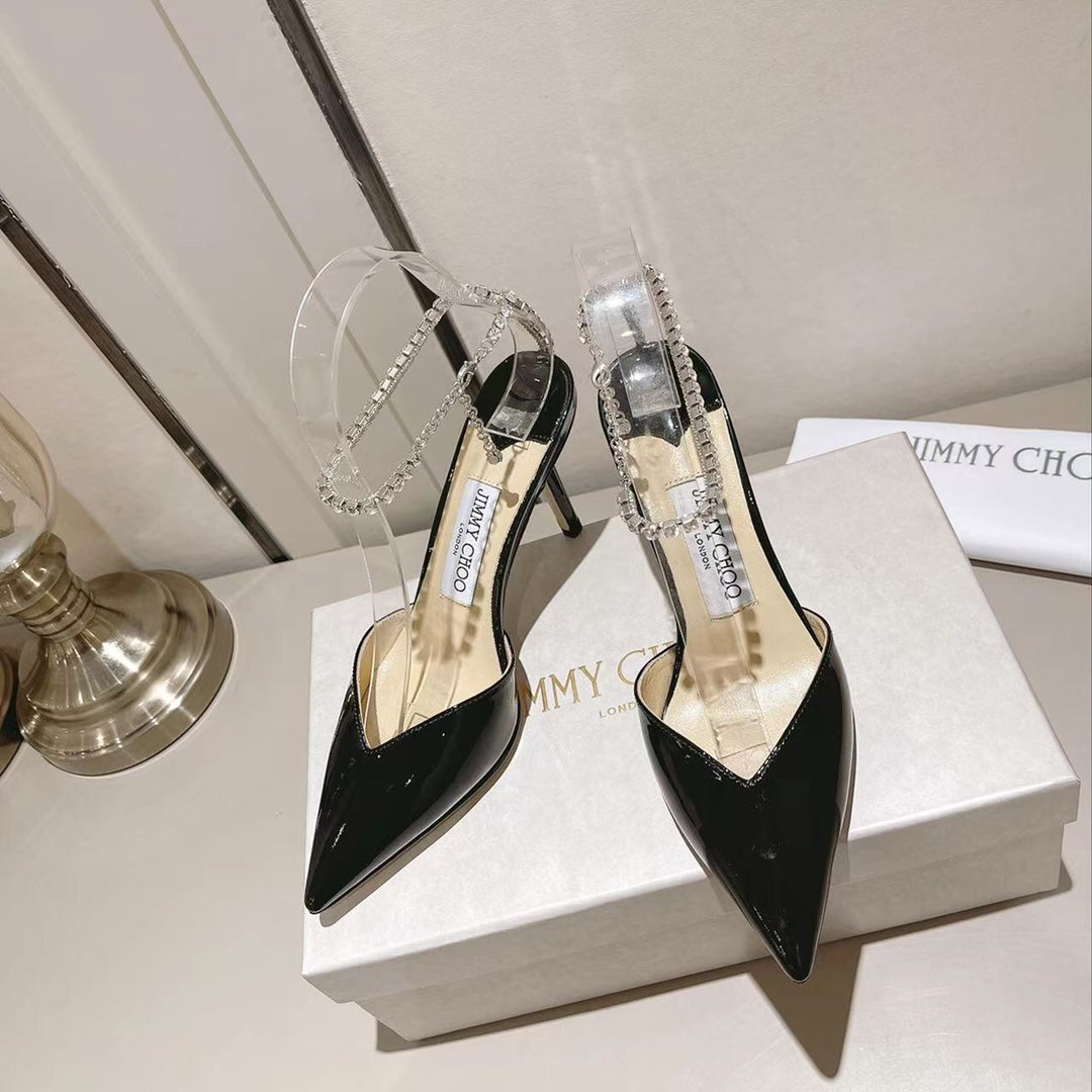 Jimmy Choo Rhinestone and Pearl Embellished Sandals – 2025 Collection