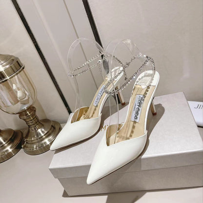 Jimmy Choo Rhinestone and Pearl Embellished Sandals – 2025 Collection
