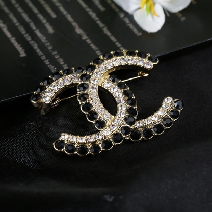 Chanel Double C Crystal Brooch – New Collection