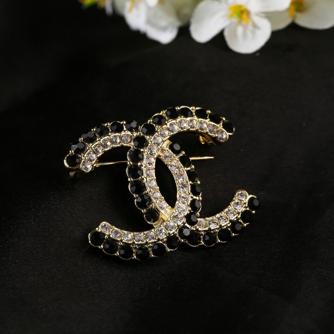 Chanel Double C Crystal Brooch – New Collection