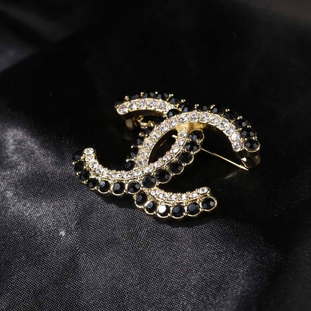 Chanel Double C Crystal Brooch – New Collection