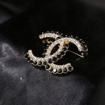 Chanel Double C Crystal Brooch – New Collection