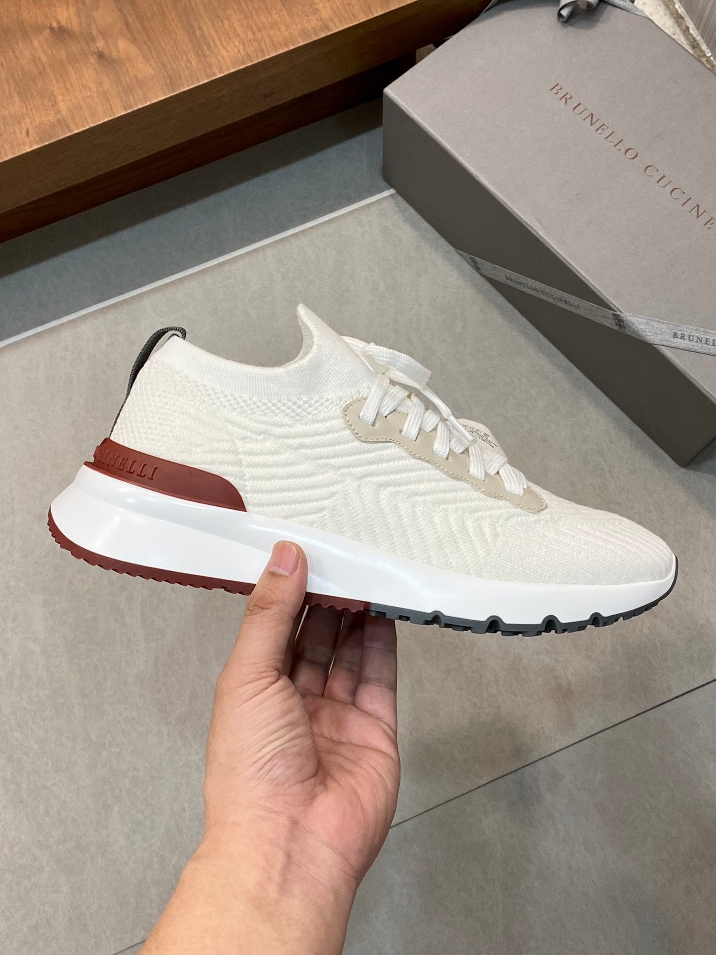 Brunello Cucinelli Flyknit Cashmere Lace-Up Sneakers – Spring/Summer Collection – 25SS