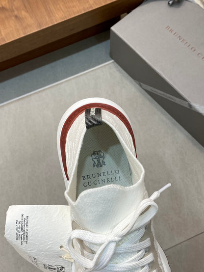 Brunello Cucinelli Flyknit Cashmere Lace-Up Sneakers – Spring/Summer Collection – 25SS