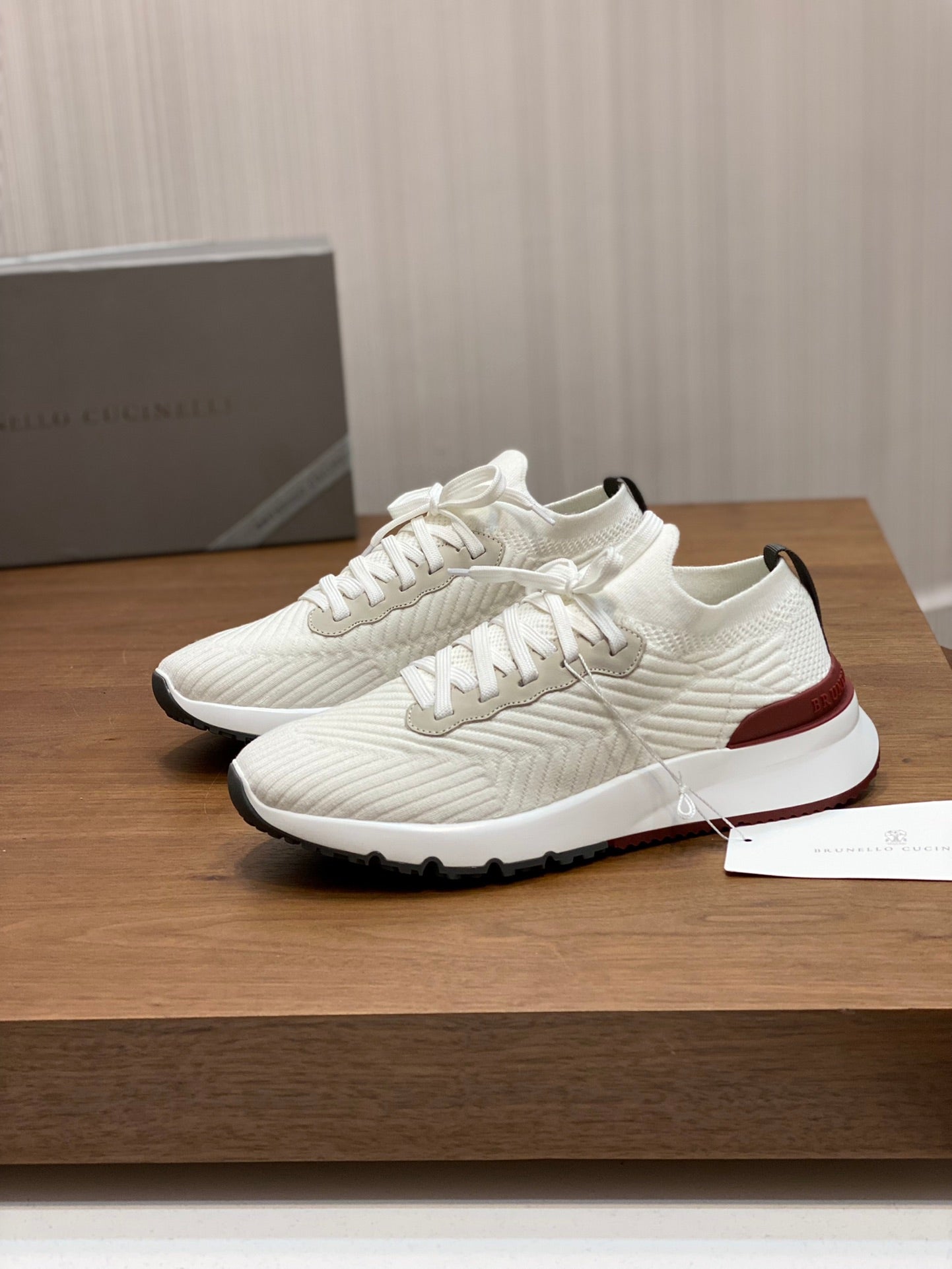 Brunello Cucinelli Flyknit Cashmere Lace-Up Sneakers – Spring/Summer Collection – 25SS
