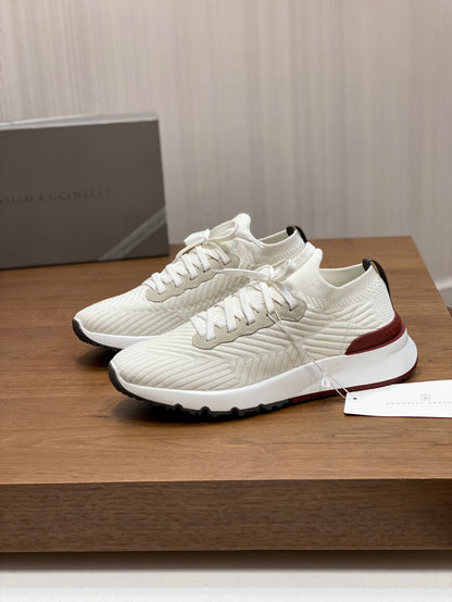 Brunello Cucinelli Flyknit Cashmere Lace-Up Sneakers – Spring/Summer Collection – 25SS