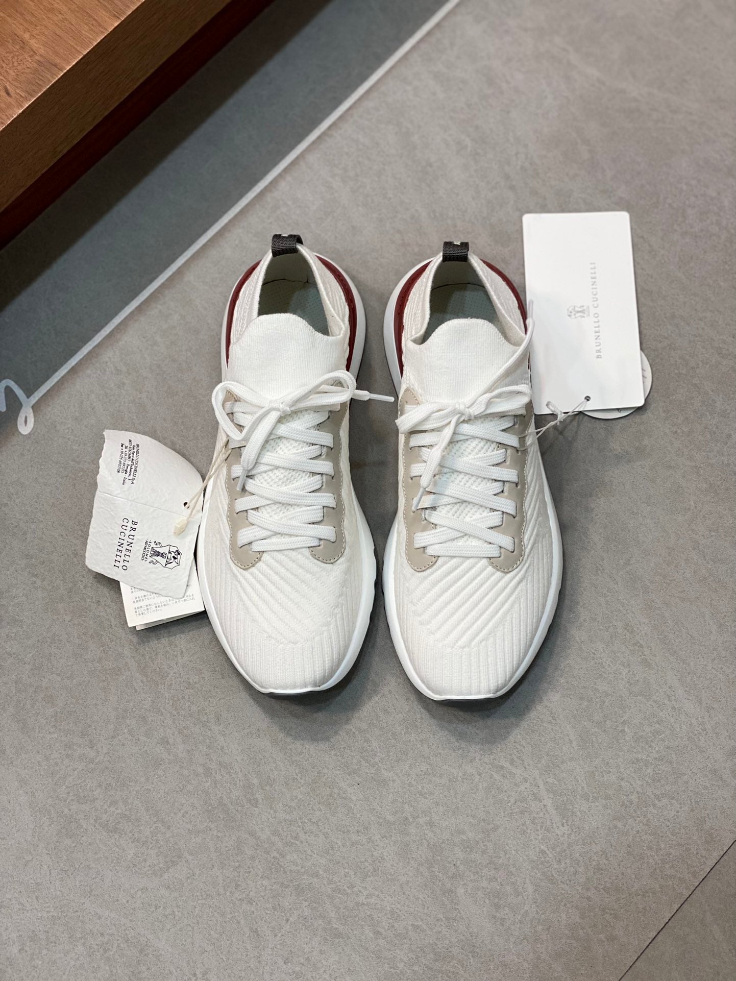 Brunello Cucinelli Flyknit Cashmere Lace-Up Sneakers – Spring/Summer Collection – 25SS