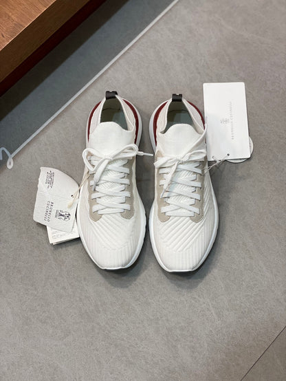 Brunello Cucinelli Flyknit Cashmere Lace-Up Sneakers – Spring/Summer Collection – 25SS