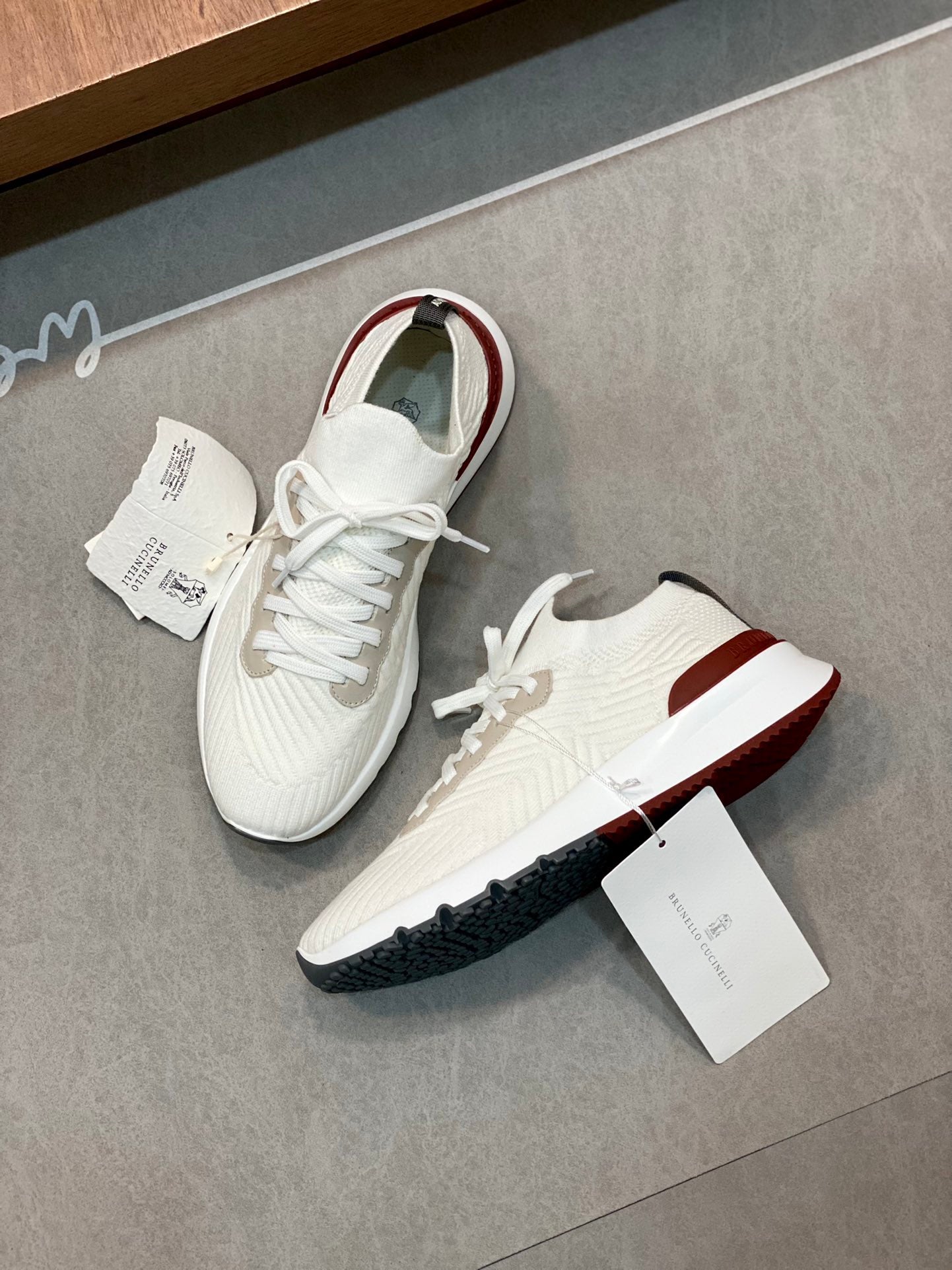 Brunello Cucinelli Flyknit Cashmere Lace-Up Sneakers – Spring/Summer Collection – 25SS