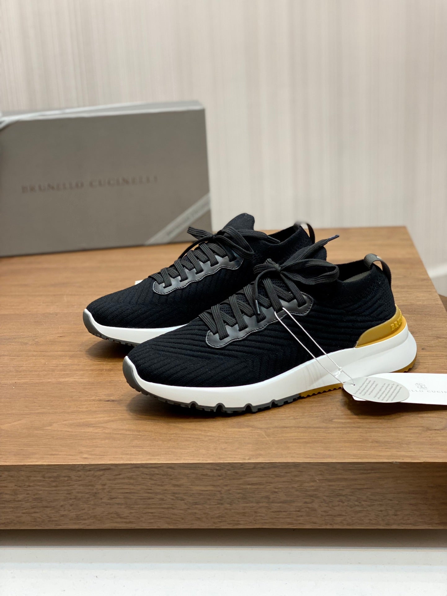 Brunello Cucinelli Flyknit Cashmere Lace-Up Sneakers – Spring/Summer Collection – 25SS