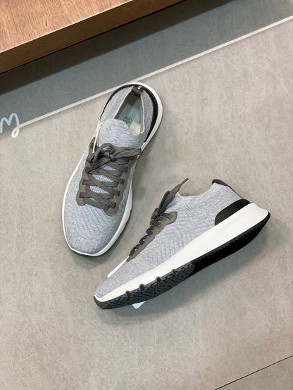Brunello Cucinelli Flyknit Cashmere Lace-Up Sneakers – Spring/Summer Collection – 25SS