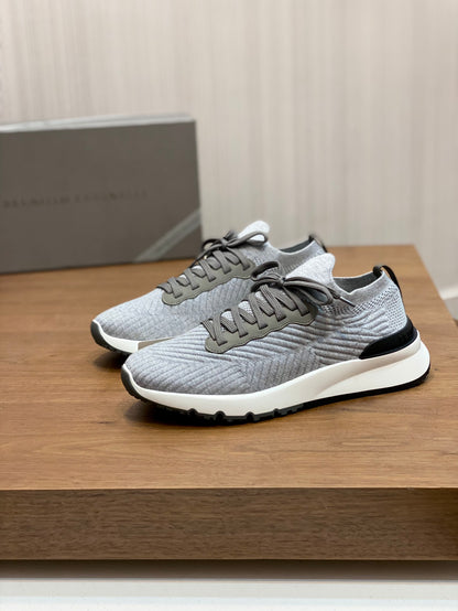 Brunello Cucinelli Flyknit Cashmere Lace-Up Sneakers – Spring/Summer Collection – 25SS