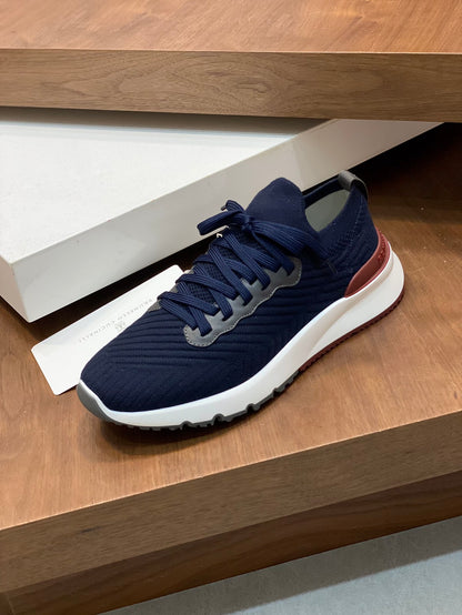 Brunello Cucinelli Flyknit Cashmere Lace-Up Sneakers – Spring/Summer Collection – 25SS