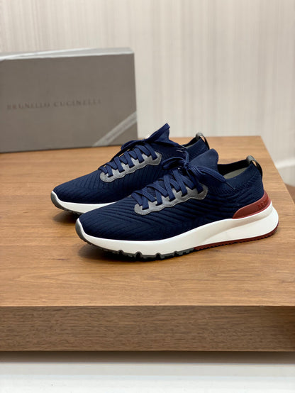 Brunello Cucinelli Flyknit Cashmere Lace-Up Sneakers – Spring/Summer Collection – 25SS