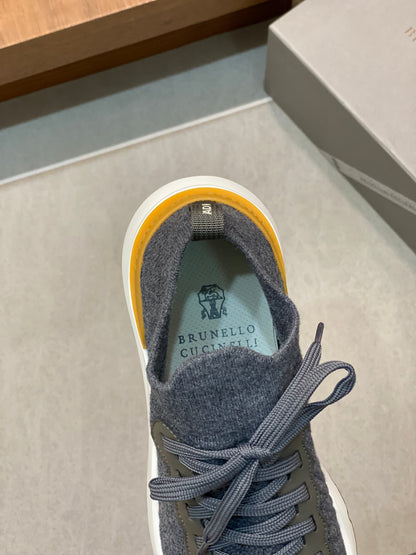 Brunello Cucinelli Flyknit Cashmere Lace-Up Sneakers – Spring/Summer Collection – 25SS