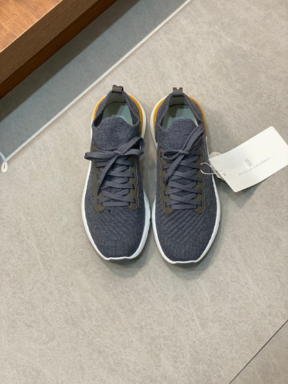 Brunello Cucinelli Flyknit Cashmere Lace-Up Sneakers – Spring/Summer Collection – 25SS