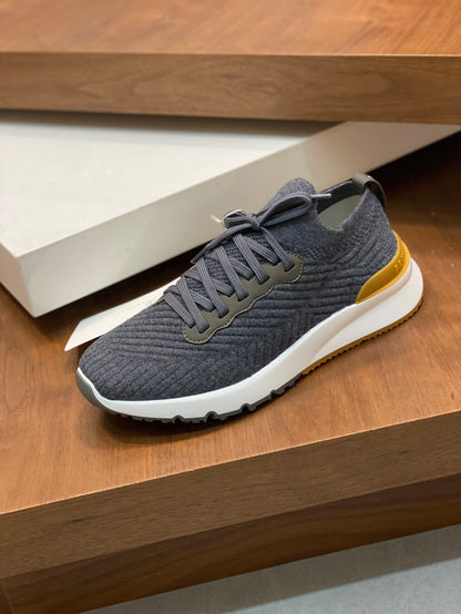 Brunello Cucinelli Flyknit Cashmere Lace-Up Sneakers – Spring/Summer Collection – 25SS