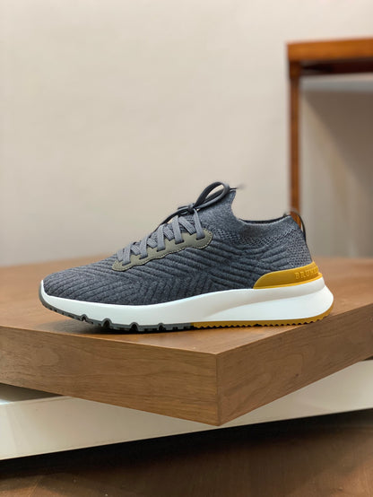 Brunello Cucinelli Flyknit Cashmere Lace-Up Sneakers – Spring/Summer Collection – 25SS