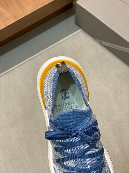 Brunello Cucinelli Flyknit Cashmere Lace-Up Sneakers – Spring/Summer Collection – 25SS