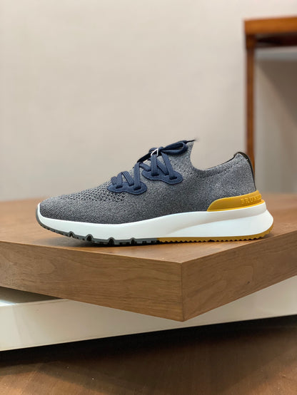 Brunello Cucinelli Flyknit Cashmere Lace-Up Sneakers – Spring/Summer Collection – 25SS