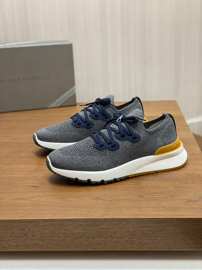 Brunello Cucinelli Flyknit Cashmere Lace-Up Sneakers – Spring/Summer Collection – 25SS