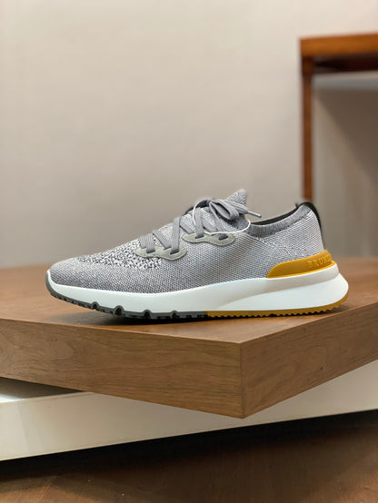 Brunello Cucinelli Flyknit Cashmere Lace-Up Sneakers – Spring/Summer Collection – 25SS