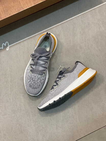 Brunello Cucinelli Flyknit Cashmere Lace-Up Sneakers – Spring/Summer Collection – 25SS