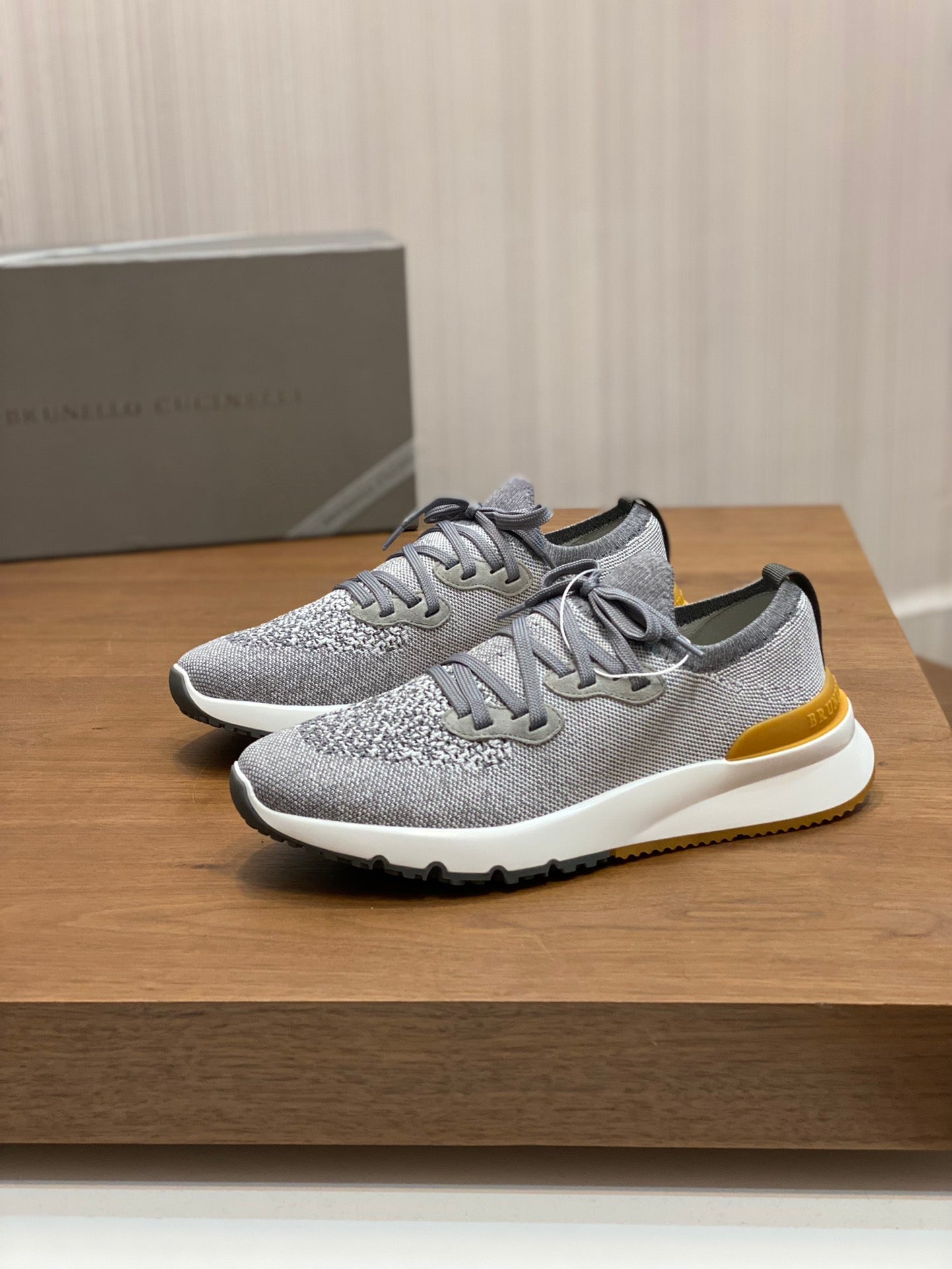 Brunello Cucinelli Flyknit Cashmere Lace-Up Sneakers – Spring/Summer Collection – 25SS