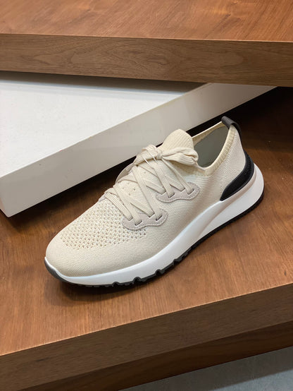 Brunello Cucinelli Flyknit Cashmere Lace-Up Sneakers – Spring/Summer Collection – 25SS