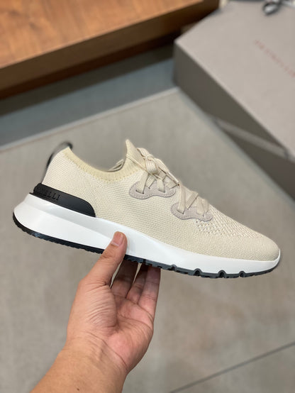 Brunello Cucinelli Flyknit Cashmere Lace-Up Sneakers – Spring/Summer Collection – 25SS