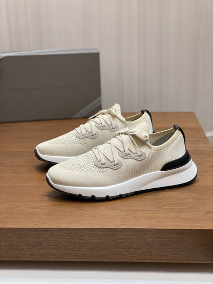 Brunello Cucinelli Flyknit Cashmere Lace-Up Sneakers – Spring/Summer Collection – 25SS