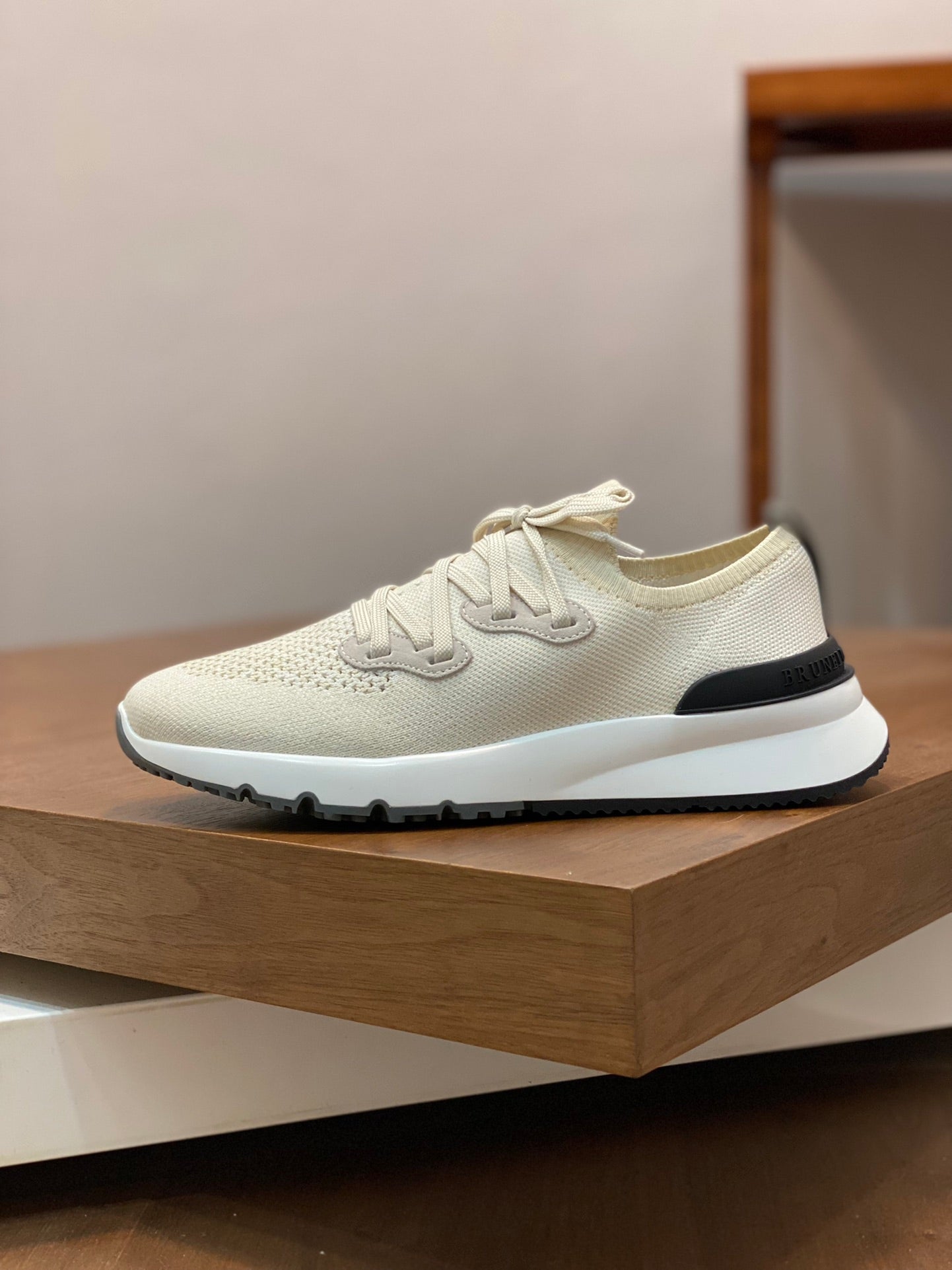 Brunello Cucinelli Flyknit Cashmere Lace-Up Sneakers – Spring/Summer Collection – 25SS