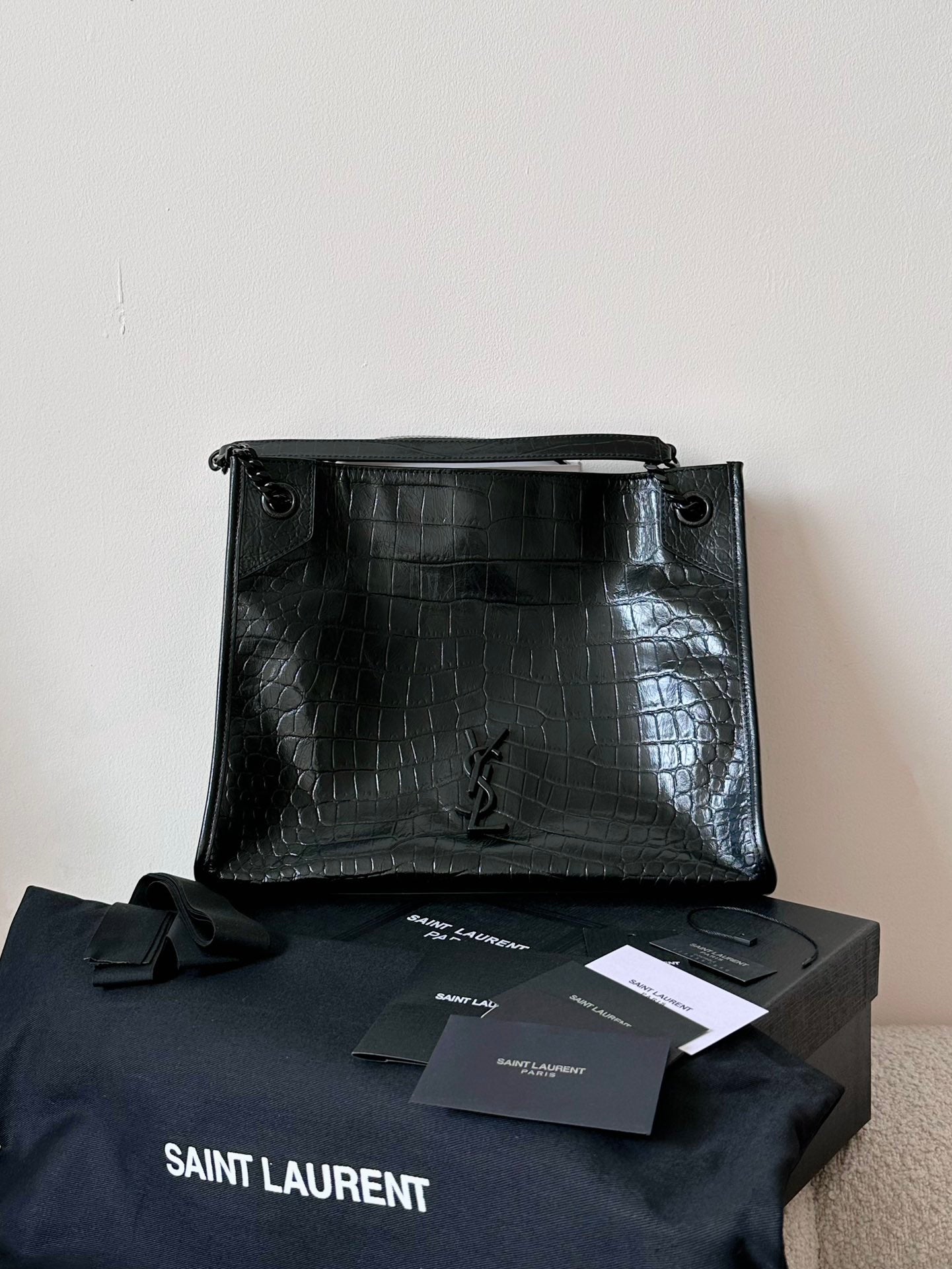 Saint Laurent Niki Tote Bag – Crocodile Embossed