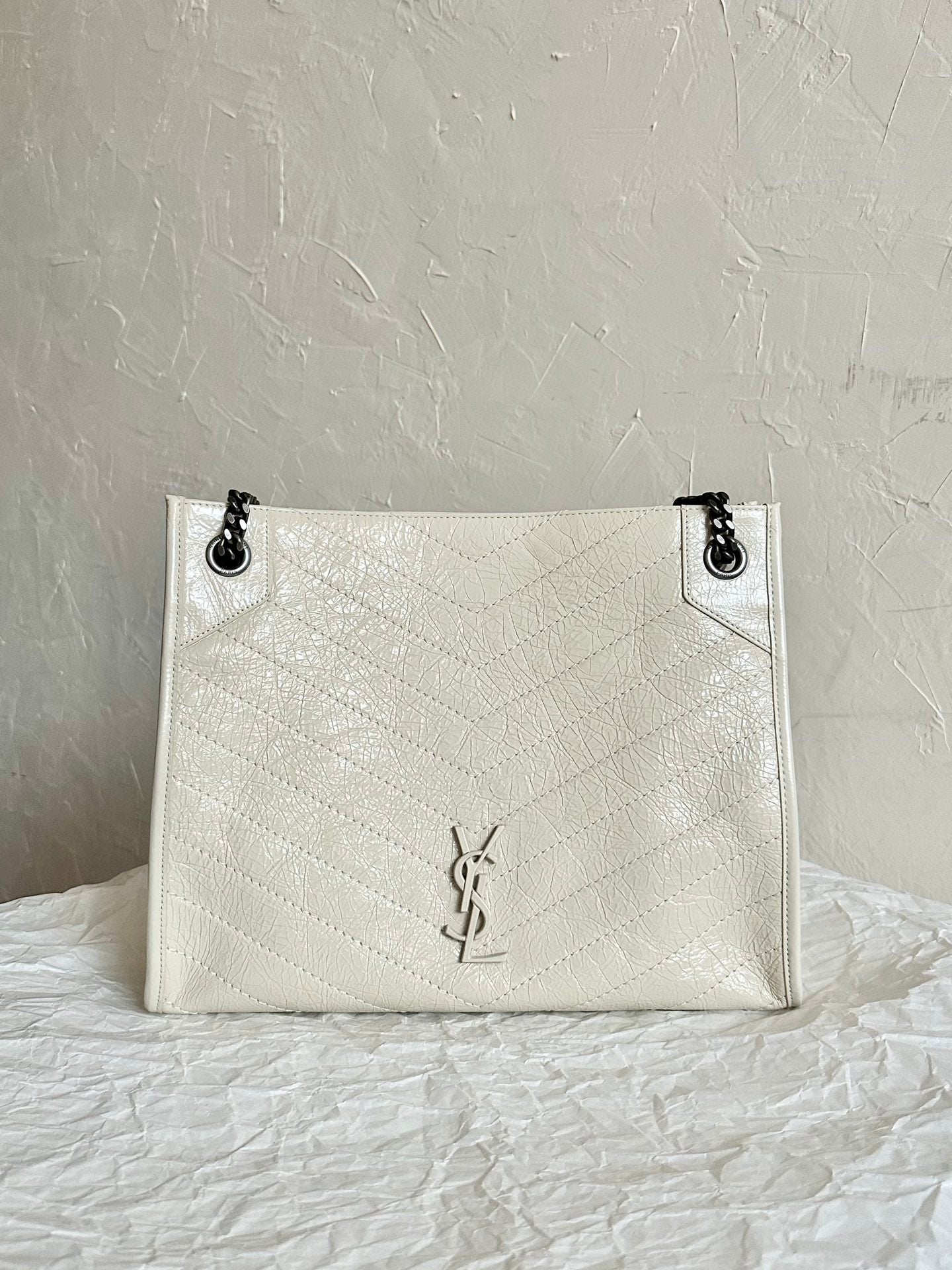 Saint Laurent Niki Waxed Leather Tote Bag