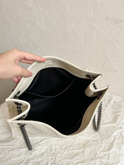 Saint Laurent Niki Waxed Leather Tote Bag