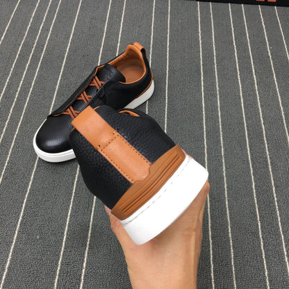 Ermenegildo Zegna Triple Stitch Low-Top Deer Leather Sneakers