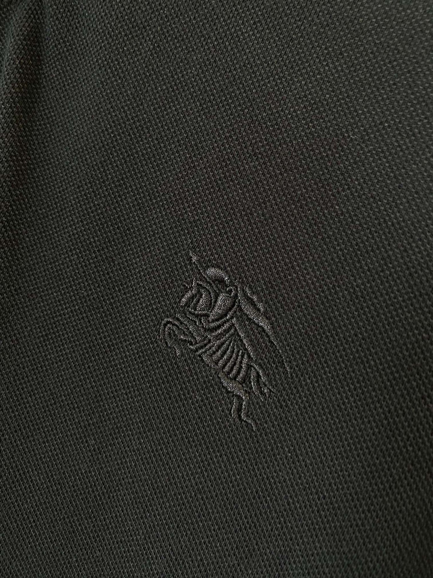 Burberry Horse Embroidered Piqué Cotton Polo Shirt