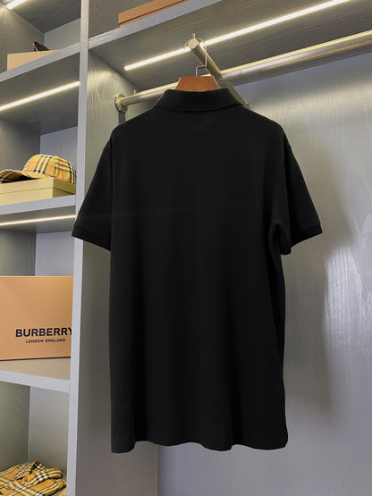 Burberry Horse Embroidered Piqué Cotton Polo Shirt