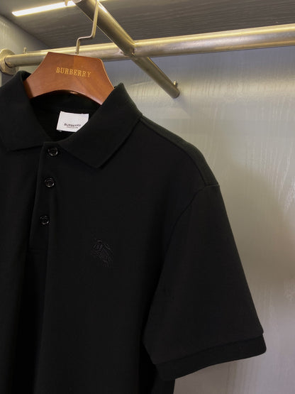 Burberry Horse Embroidered Piqué Cotton Polo Shirt
