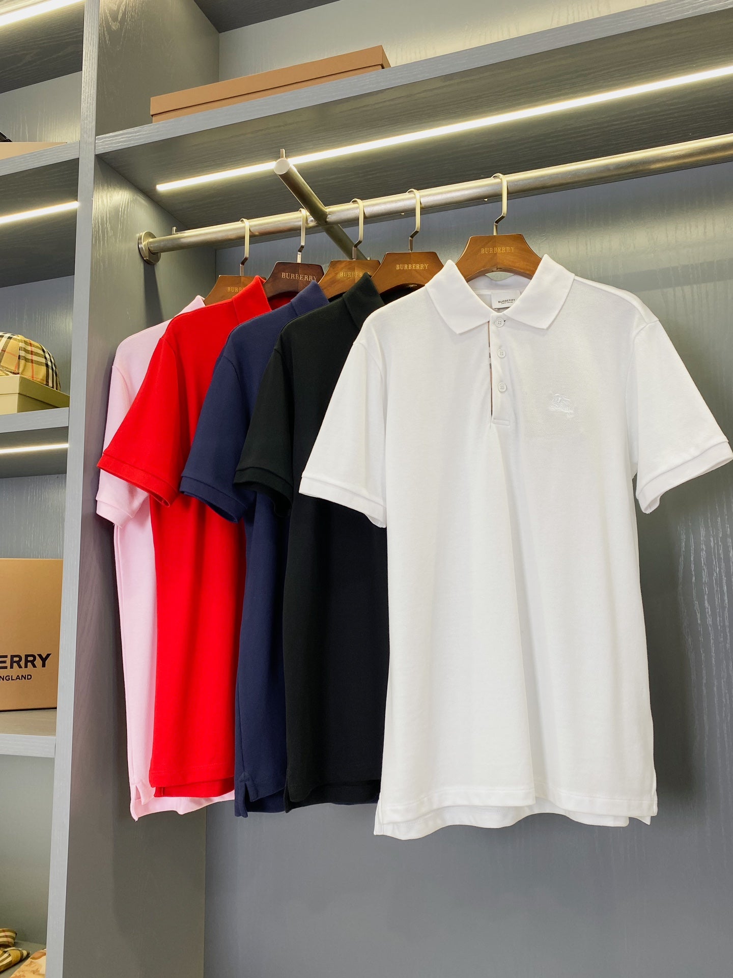 Burberry Horse Embroidered Piqué Cotton Polo Shirt
