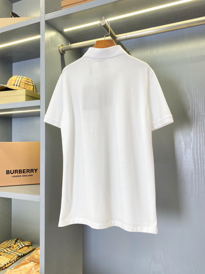 Burberry Horse Embroidered Piqué Cotton Polo Shirt