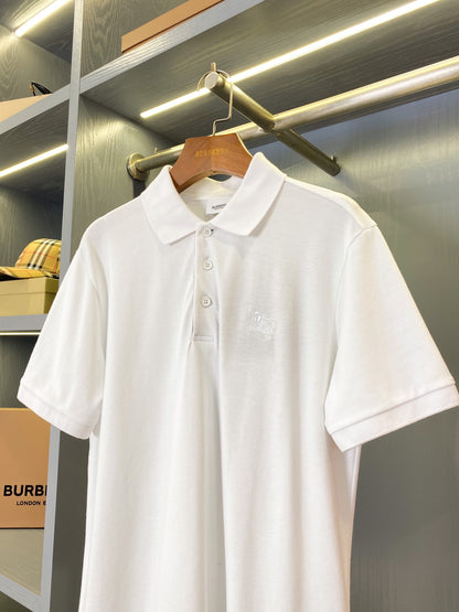 Burberry Horse Embroidered Piqué Cotton Polo Shirt