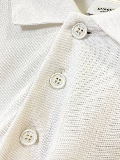 Burberry Horse Embroidered Piqué Cotton Polo Shirt