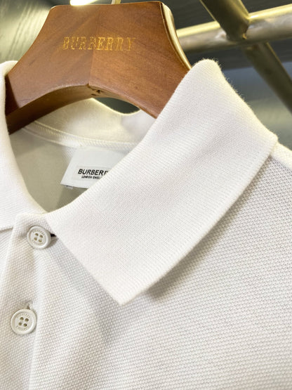 Burberry Horse Embroidered Piqué Cotton Polo Shirt
