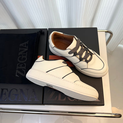 Zegna TIZIANO Calfskin Low-Top Sneakers
