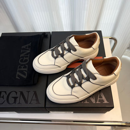 Zegna TIZIANO Calfskin Low-Top Sneakers