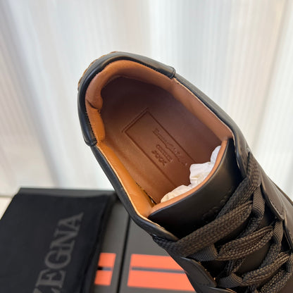 Zegna TIZIANO Calfskin Low-Top Sneakers