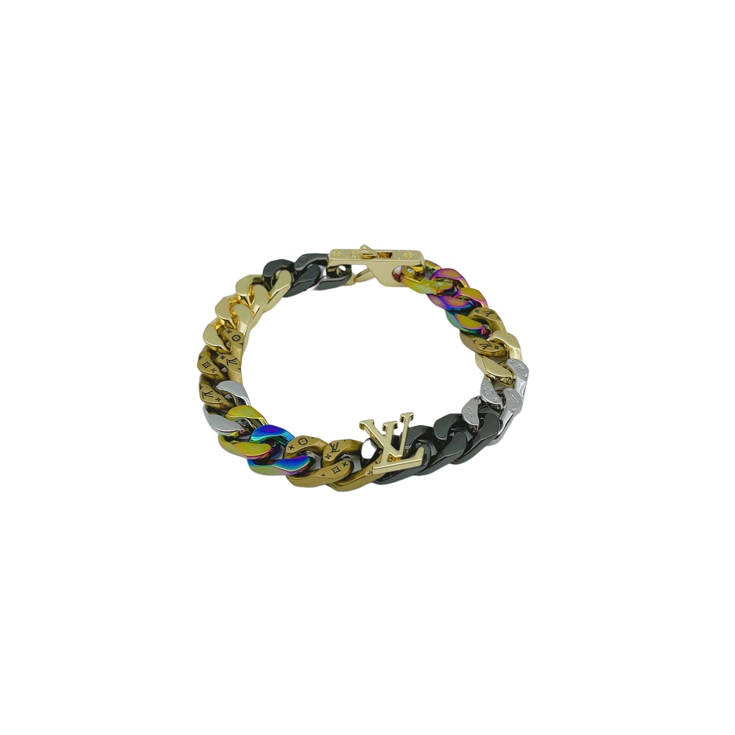 Louis Vuitton Chain Links Patches Colorful Monogram Bracelet